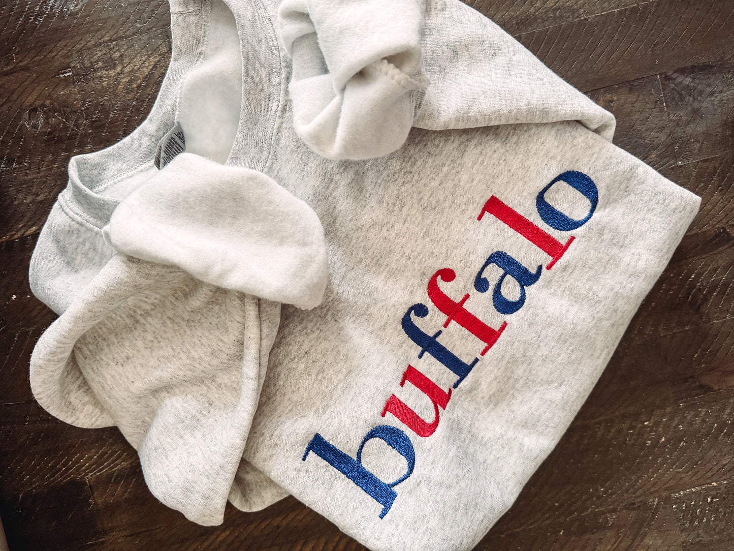 Buffalo Red and Blue Embroidered Sweatshirt