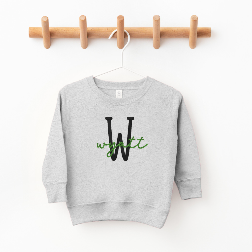 Customized Toddler Name Embroidered Tees + Sweatshirts