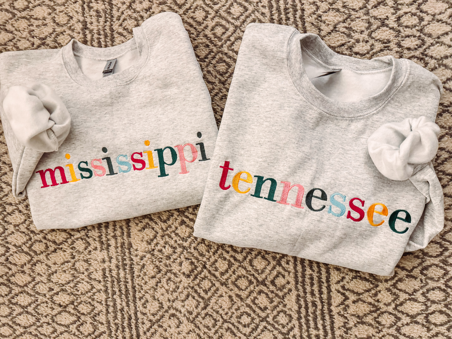 BRIGHT STATE NAME EMBROIDERED SWEATSHIRT