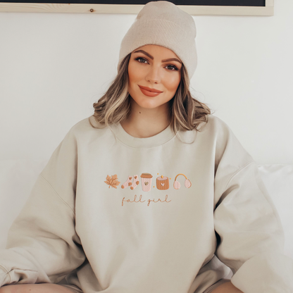 FALL GIRL EMBROIDERED SWEATSHIRT