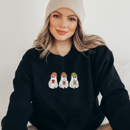 BEANIE GHOSTS EMBROIDERED SWEATSHIRT