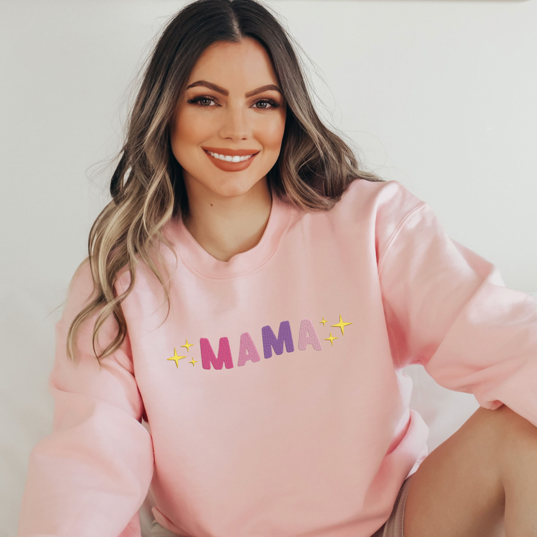 Sparkle Mama Embroidered Sweatshirt