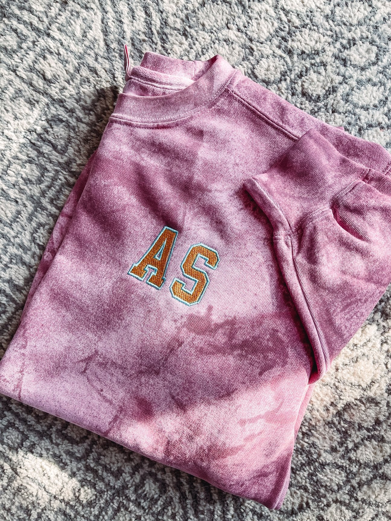 Varsity Monogram Embroidered Colorblast Crewneck