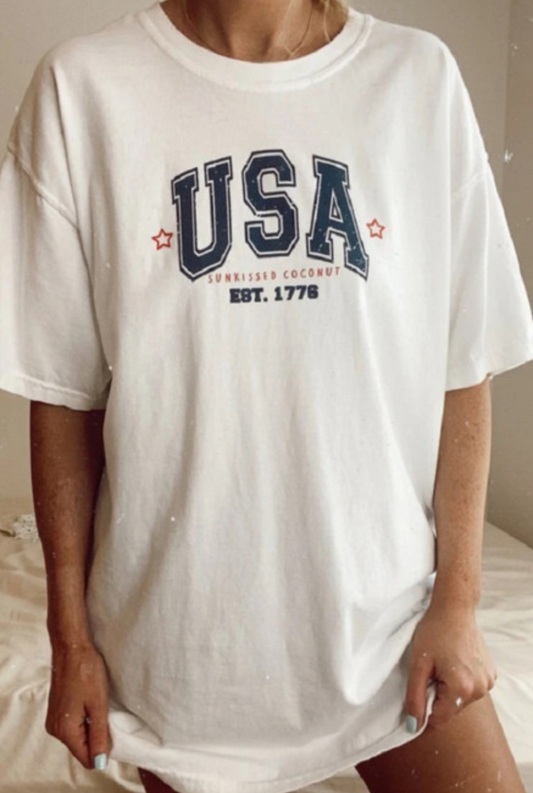oversized USA tee