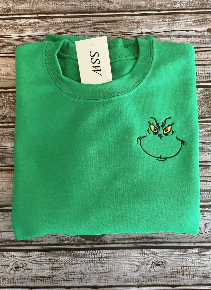 Grinch Embroidered Sweatshirt