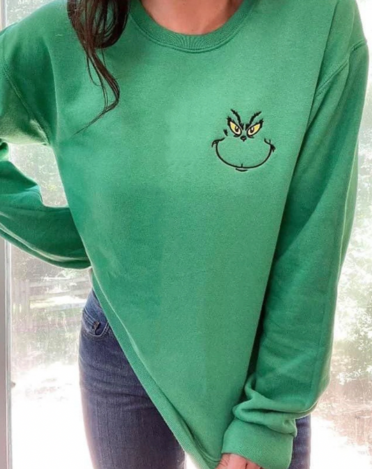 Grinch Embroidered Sweatshirt