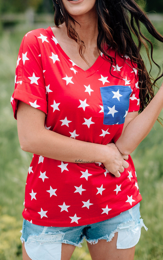 Star Spangled Pocket Top
