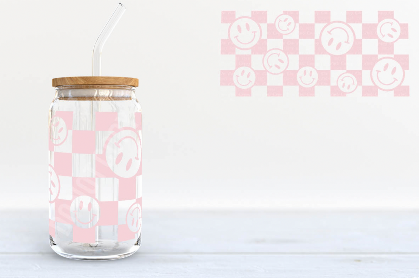 Checkered Happy Cup