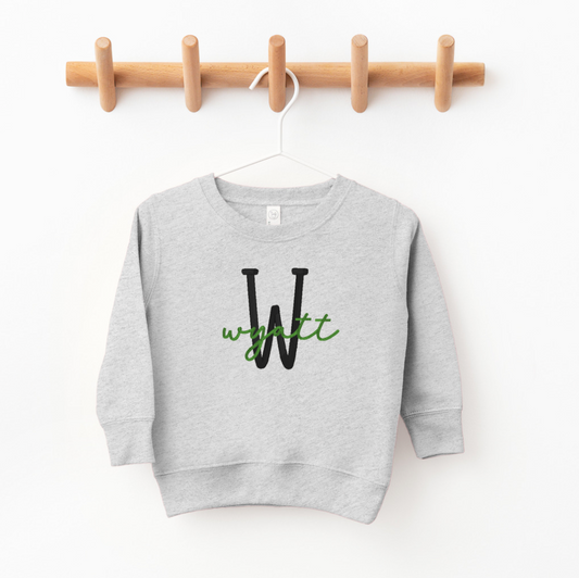 Customized Toddler Name Embroidered Tees + Sweatshirts