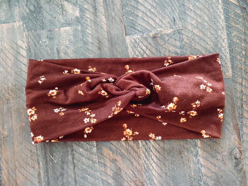 Maroon Floral Headband